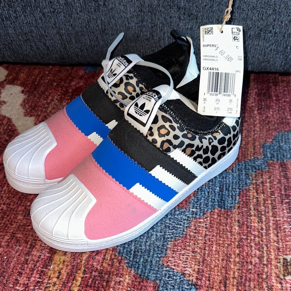 Adidas Superstar 360 2.0 C - Pink, Blue and Cheetah Slip-On Sneakers